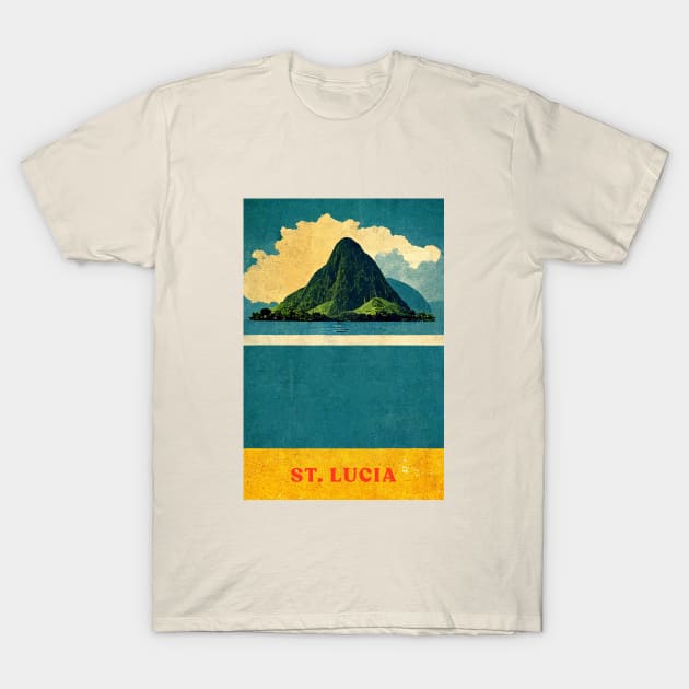 St. Lucia T-Shirt by Retro Travel Design